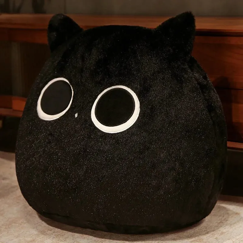 Generic Fluffy Cute Round Black And Brown Cat Plush Pillow Soft Stuffed Plush Toy Sofa Bed Back Cushion Home Decor For Adult — image 13