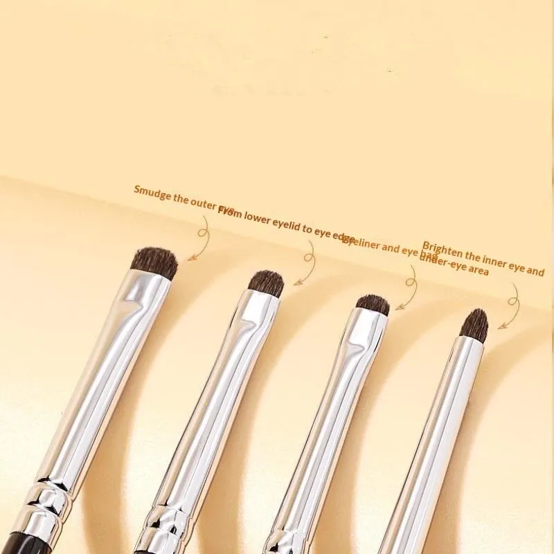 4/6Pcs Set Berus Perincian Mata Berus Pembayang Mata Rambut Kuda Berus Calit Bawah Mata Berus Celak Lembut Alat Solekan Mata Sempurna