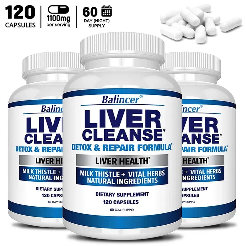 Liver Cleanse Detox & Repair Fatty Liver Formula - Milk Thistle Silymarin Artichoke Extract Dandelion - Liver Health