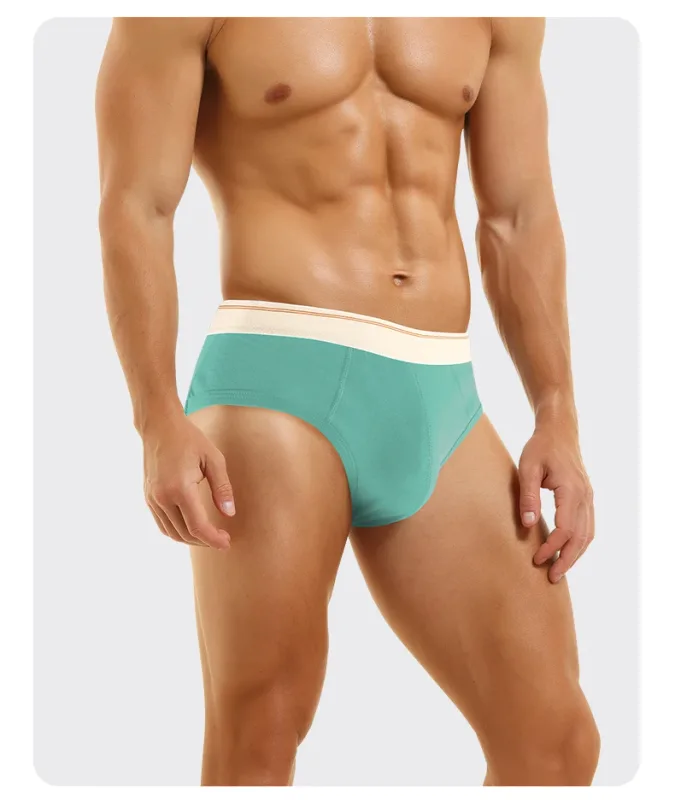 Men's pure cotton breathable and comfortable triangular underpants, mid-waist, skin-friendly and soft, teenagers' underpants — image 22