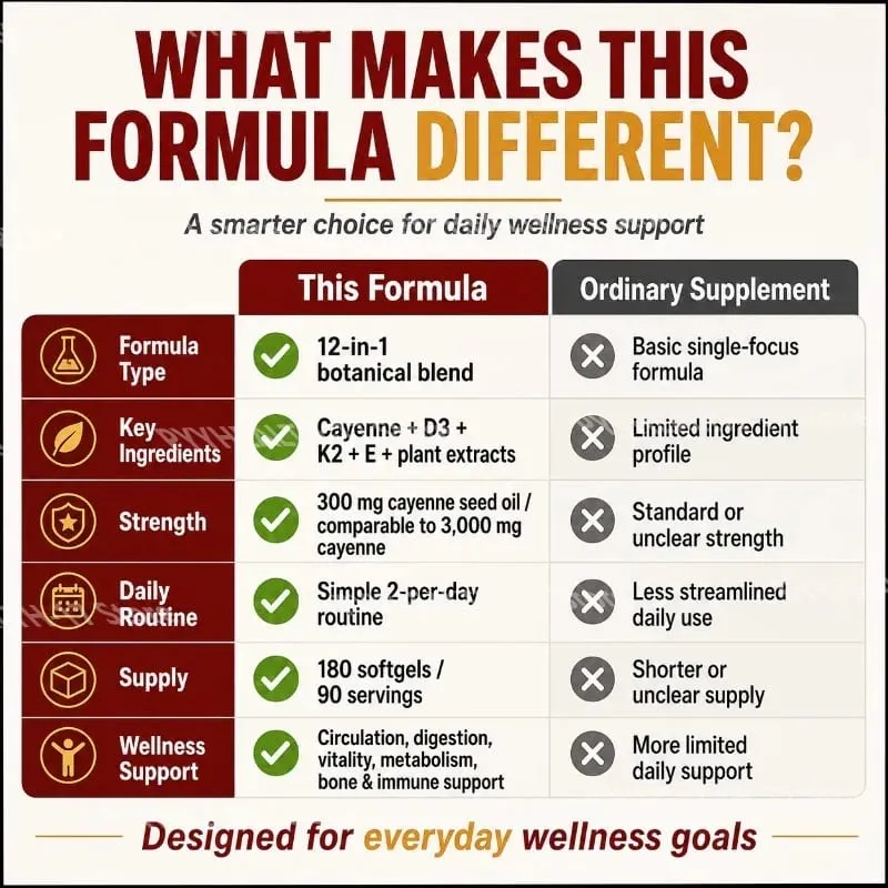 Cayenne Pepper Softgels with 12-in-1 Enhanced Botanical Formula for Antioxidant and Vascular Health Support 180 Softgels — image 4