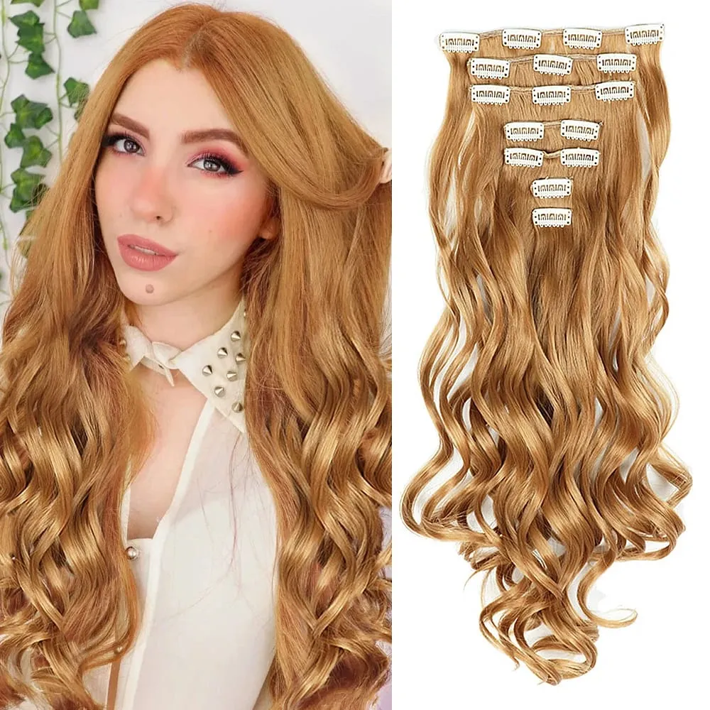 Synthetic Clip in Hair Extensions Purple hairpieces 7pcs/set 22inch Thick Hair for Women Girls Daily Party Cosplay — image 36