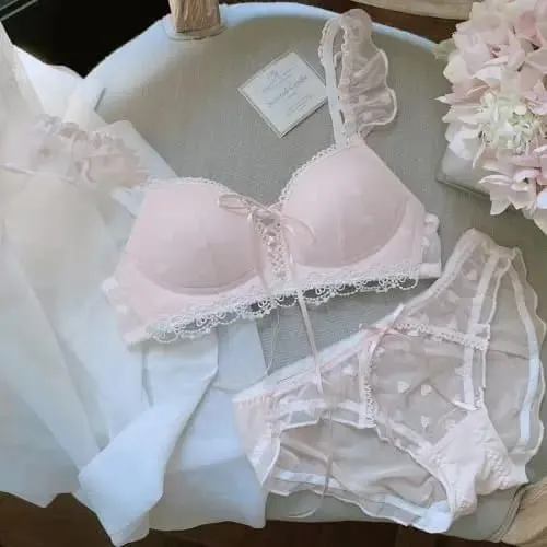 Cute German Style Bralette Set Wireless Lace Training Bra for Teens Sweet First Bra for Small Chest Comfortable Girls Lingerie — image 9