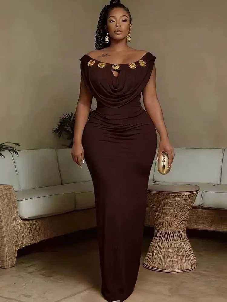 Evening Dress for Parties High Waist Slim Fit Bohemian Dress Chic Woman Wedding Invite Off Shoulder Sexy Long Dresses Elegant — image 6