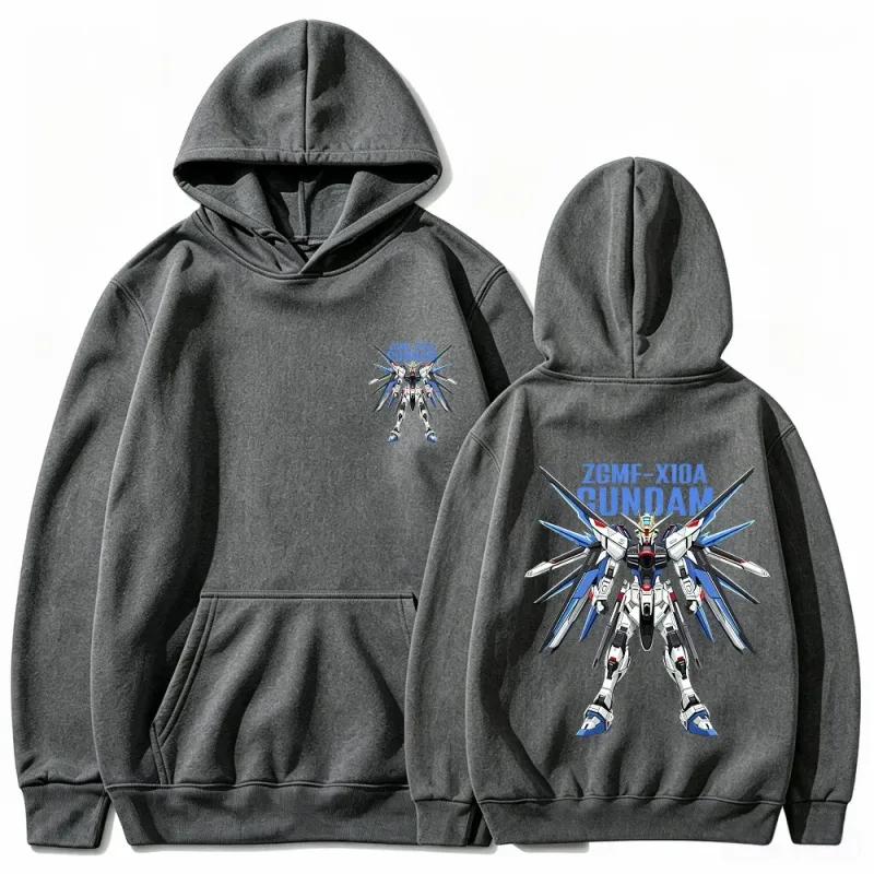 Gundam Hoodie Mecha Robot Anime ZGMF Mobile Suit Streetwear Aesthetic Vintage Black Oversized Casual Sport Sweatshirts — image 10