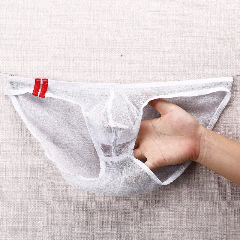 Sous-vêtements pour hommes, slips Ultra fins, taille basse, culotte respirante en maille — image 20