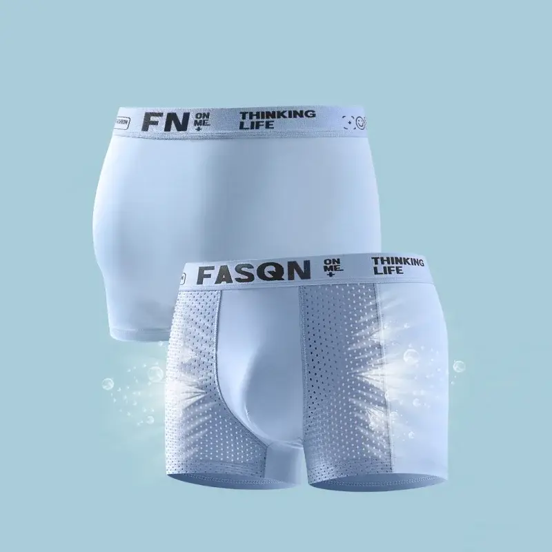 3PCS Luxury Underwear Men Underpants Thin Boxer Large Size Breathable Men's Panties Quick Drying Ice Silk Shorts Plus Underwears