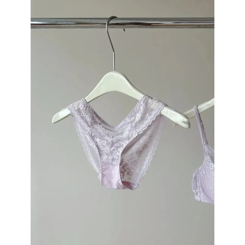 French Lace Underwire Bra Set | Half Cup Push Up Bra Large Bust Summer Lightweight Slimming Anti Sag Women‘s Lingerie BANERDANNI