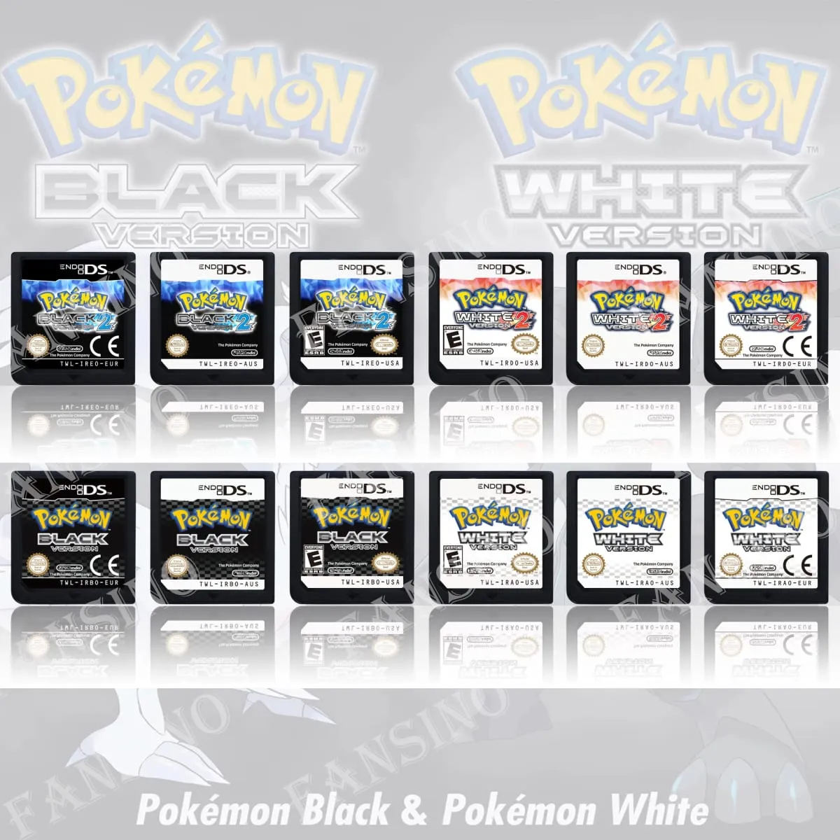 (USA EUR AUS) Pokemon Black White 1/2 Version High Quality Authentic 1:1 Replica DS Video Game Cartridge For DS 2DS 3DS Console — image 2