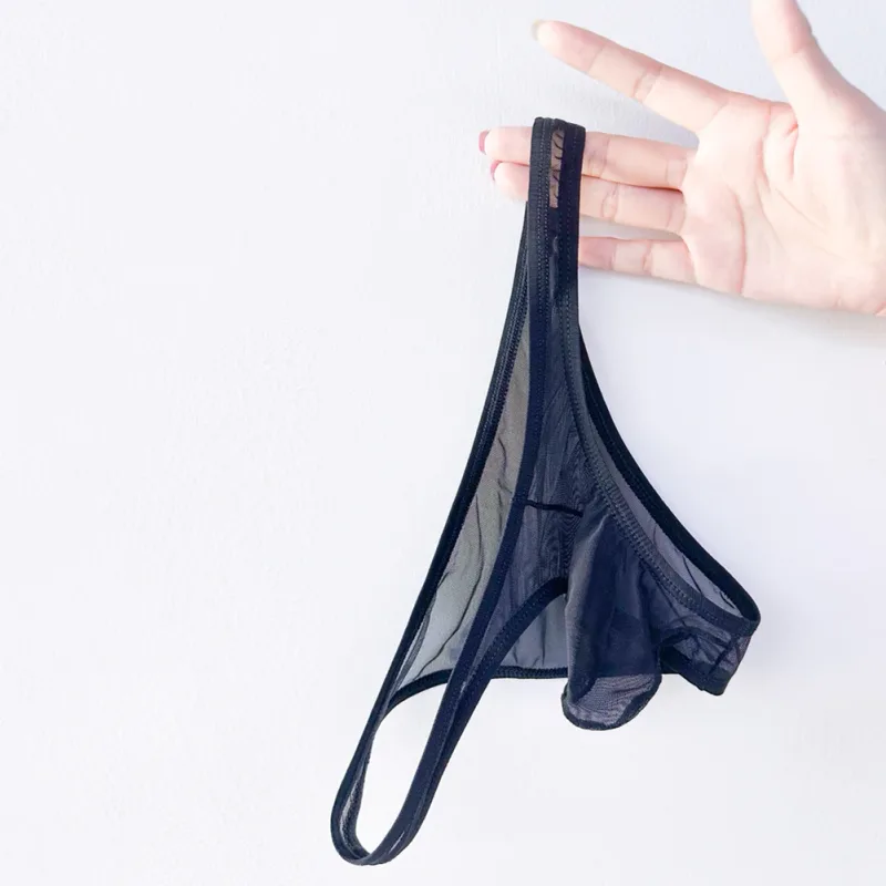 1PC été nouveaux sous-vêtements hommes glace soie slips Ultra-mince Transparent respirant Sexy confortable taille basse caleçons pour hommes 3256809692642600