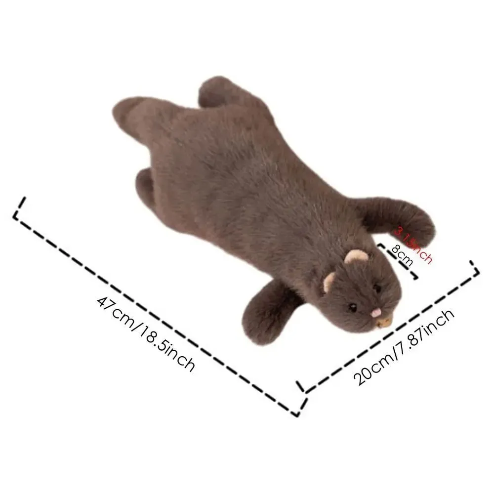Soft Plush Ferret Plush Pillow Fluffy Texture Dense Stitching Long Ferret Cushion Cute Expression Plush Animal Pillow — image 6