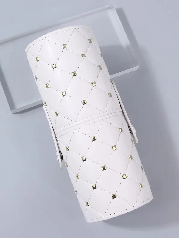 Rivet Cosmetic Storage Bags Waterproof Makeup Brushes Case Women Bag Portable Travel Brush Holder Pen Case Box — image 10