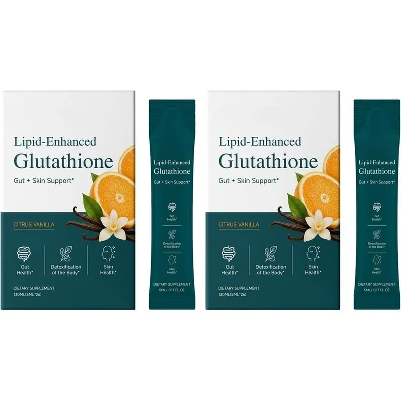 Lipid-Enhanced Glutathione Liquid Supplement Packets with Citrus Vanilla Support Gut Health and Skin Health 26 Packets 130ml — image 8