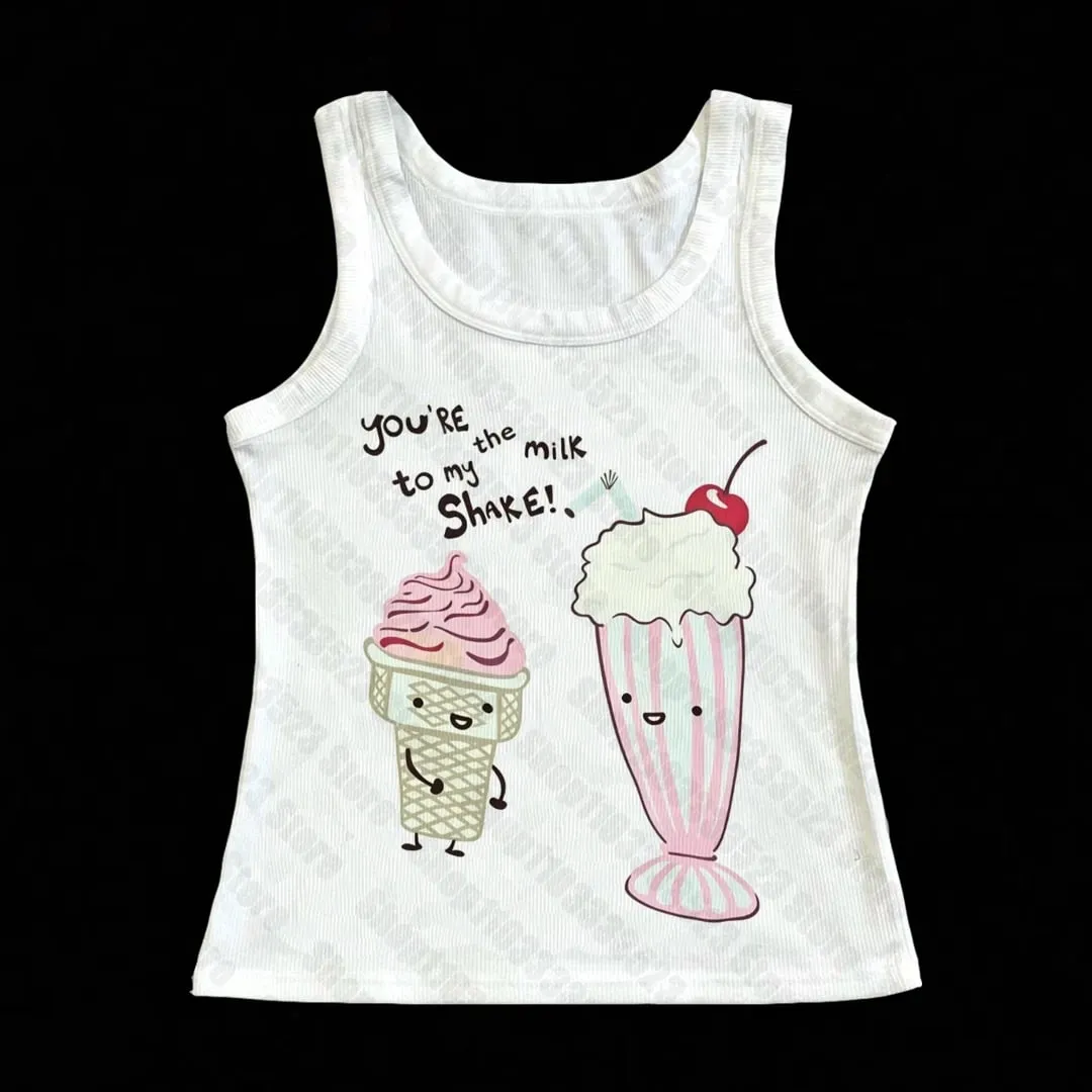 Women Clothing Streetwear Retro Sweet Printing Women Tank Tops Gothic Punk Y2k Girls Vintage Graphic Sexy Baby Tank Tank Tops