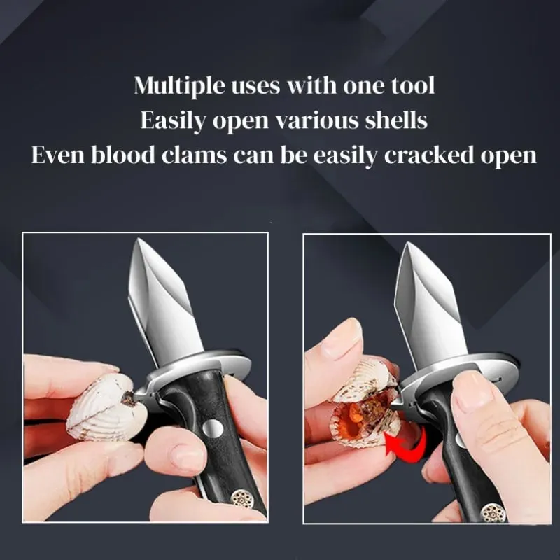 Black Color Wood Stainless Steel Oyster Knife Kitchen Tools Accessories Light Luxury Thickened Shell Opener Gadgets — image 3
