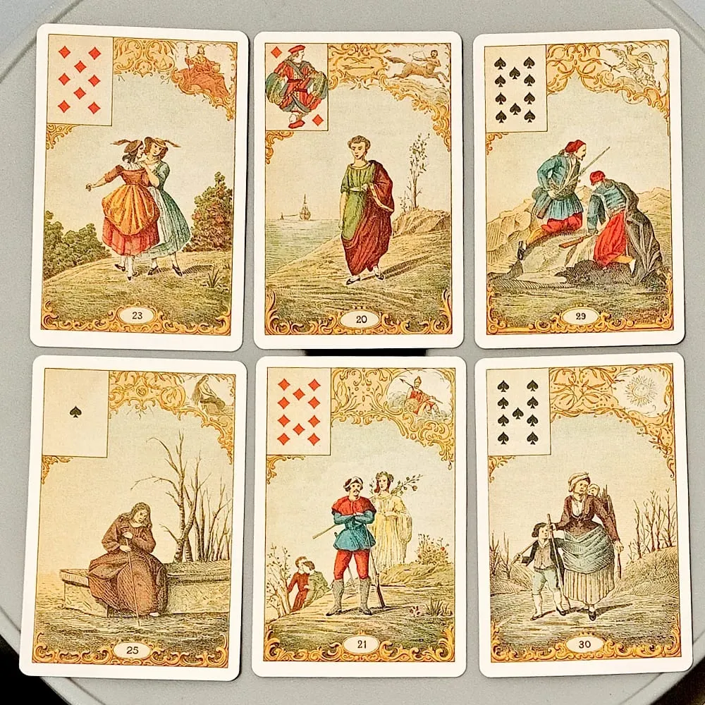 Vintage antikke skæbne-spådomskort 9*6 cm 32-kort Oracle Deck Le Jeu Du Destin Antikke traditionelle Cartomancy-kort — image 4