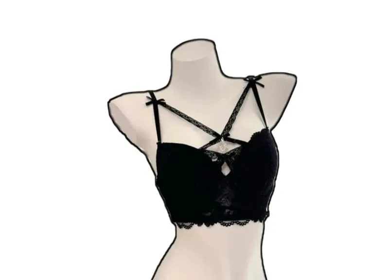 Sexy Women Lace Lingerie Set Heart Pendant Decor Magic Push‑Up Bust Boost Soft Comfort Bra Panty Set S‑XL 32‑38AB — image 5