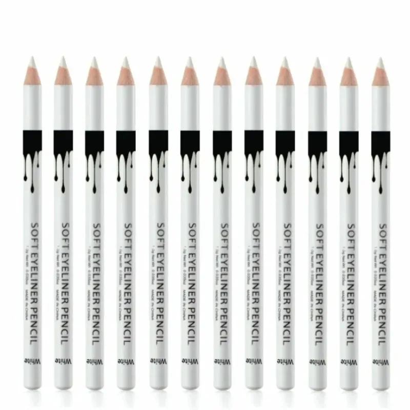 1/12pcs White Eyeliner Makeup Lasting Smooth Easy To Wear Eyes Brightener Waterproof Fashion Eyes Liner Pencils Eye Makeup Tools