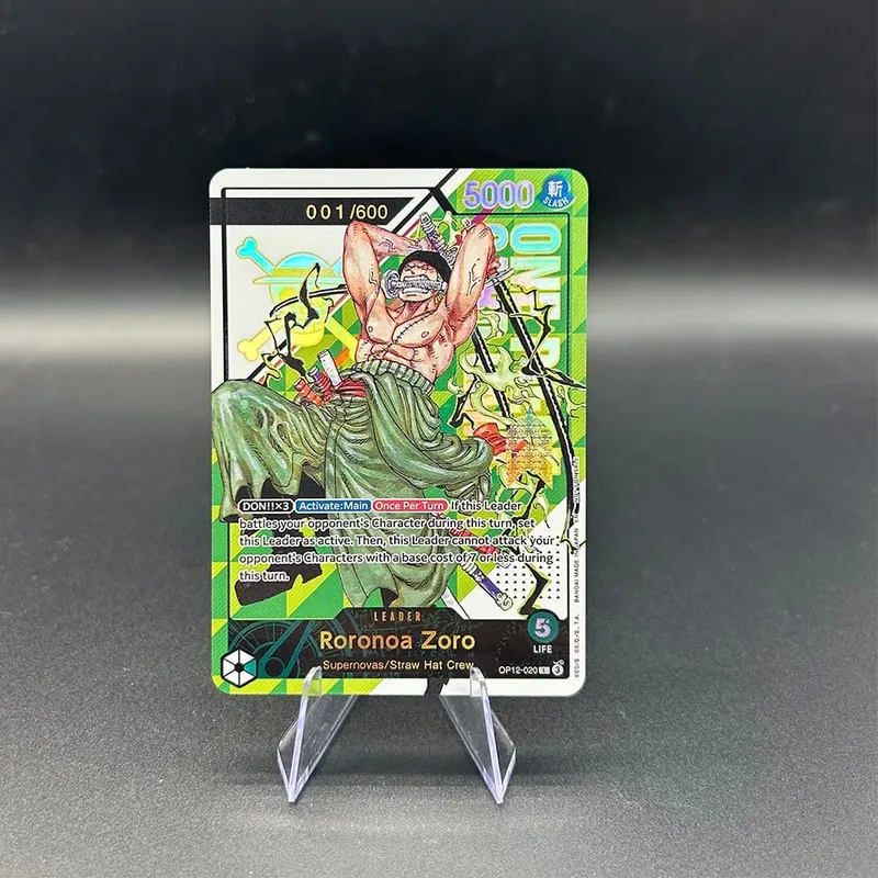 Anime OPCG Collection Card Leader Roronoa Zoro Parallel OP12-020 L Legacy of The Master Card English Full Art Textured Gift Toy