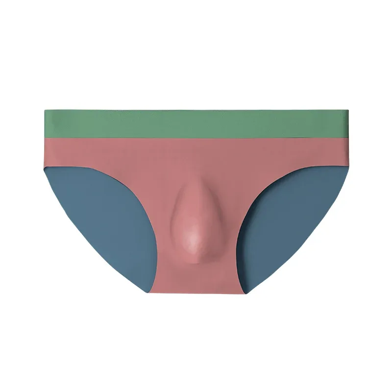 Męska bezszwowa bielizna lodowego jedwabiu 3D wykrawanie trójkątne spodenki letnie cienkie kalesony chłopięce spodenki sportowe 3256808552917215 — image 11