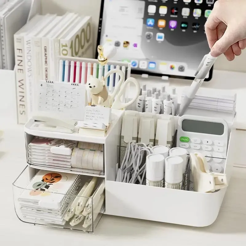 Cosmetics Organizer with 2 Transparent Drawers Large Capacity Clear View Space Saving Smooth Gliding for Makeup Brushes — image 3