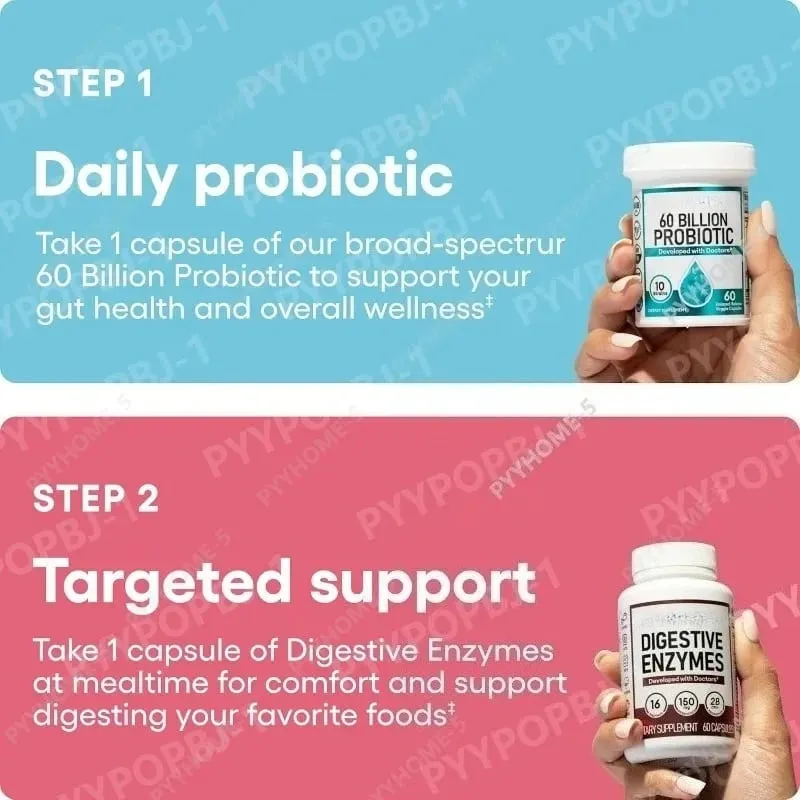 Probiotic Capsules Multi-Strain Probiotic with Organic Prebiotics Daily Digestive Health Supplement — image 6
