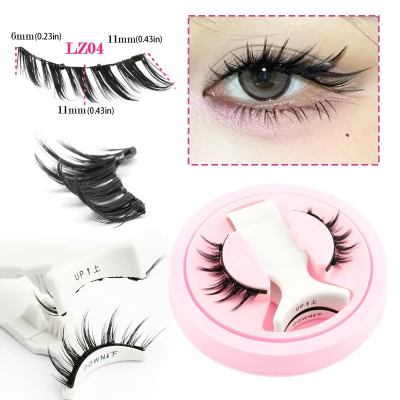 Magnetic Eyelashes 1Pair No Glue Needed 3D Natural Wispy Fake Lashes With Clip Reusable Women Beauty Eye Makeup