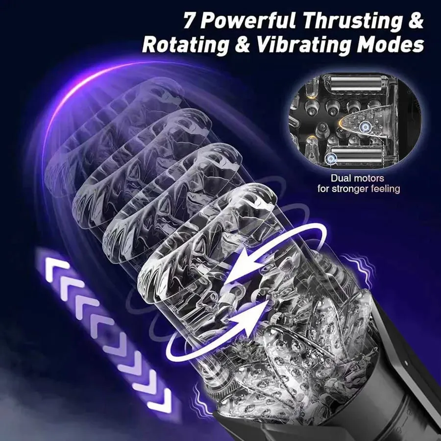 Automatic Blowjob Machine Hands Free Stroker Strap On Harnes Sex Toy with 7 Thrust & Rotate &Sucking& Vibrating Modes Adult Toys — image 3