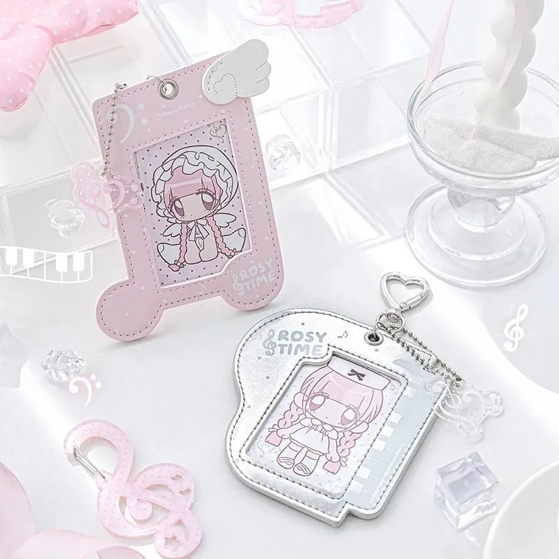 Cute Photocard Keychain Case - Clear PVC Card Holder with Key Ring for Backpack Protective Display Sleeve for Idol Photo Gift for Fans Collectors