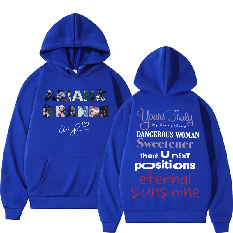 Singer Ariana Grande Album Tour Graphic Hoodies Men Women Fashion Classic Vintage Sweatshirts Autumn/Winter Casual Fleece Hoodie — image 11