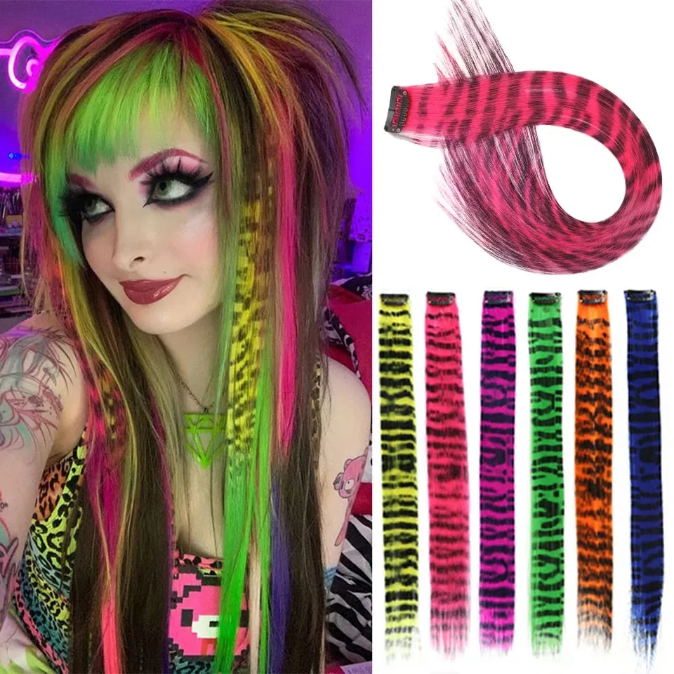 18 inch synthetic feather colored hair extensions with color integrated hair clips and wigs suitable for women's party outfits
