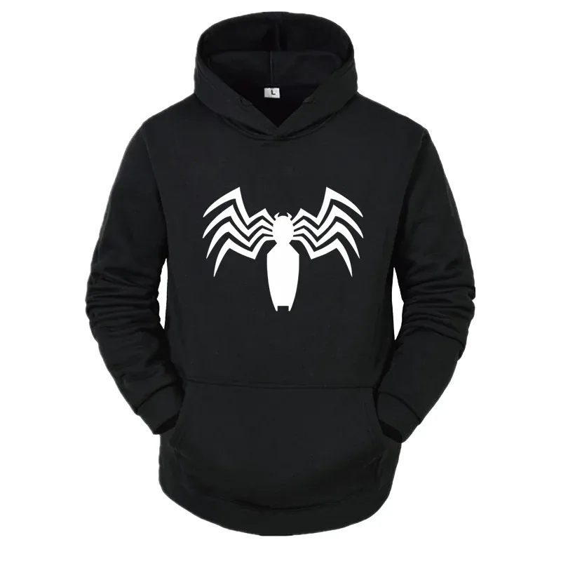 2026 Autumn and Winter New Men's Hoodie Street Fashion Spider Print Sportswear Women's Fleece Casual Fun Hoodie Men's Wear — image 1