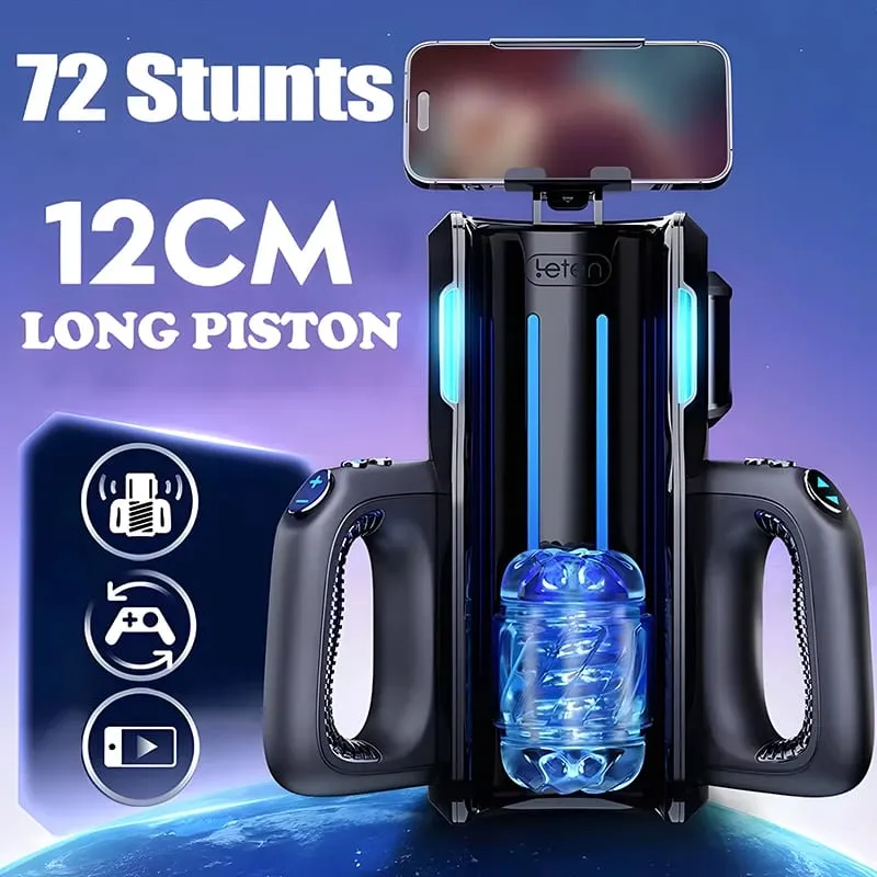 Dual Handles Leten King Sex Machine Electric Thrusting Male Masturbator Orgasm Adult Toys 2 Soft Sleeve Voice Penis Stimulator