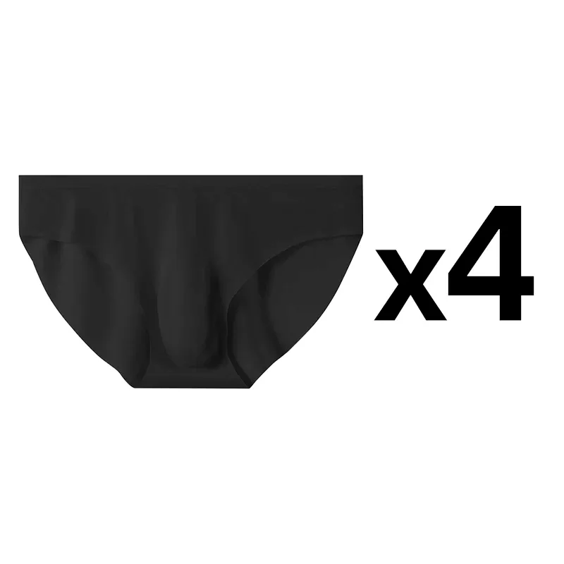 4st Ice Silk Trosor för män Sommar Transparent Sömlös Sexig Snabbtorkande Trendiga Andas Underkläder Ultratunna trosor