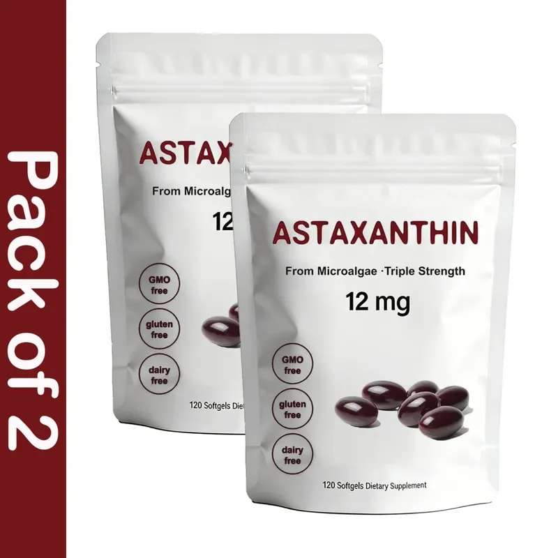 Astaxanthin 12 mg Antioxidans-Ergänzungskapseln für Frauen und Männer Premium-Formel mit dreifacher Stärke | GVO-frei, glutenfrei, ohne Soja — image 8