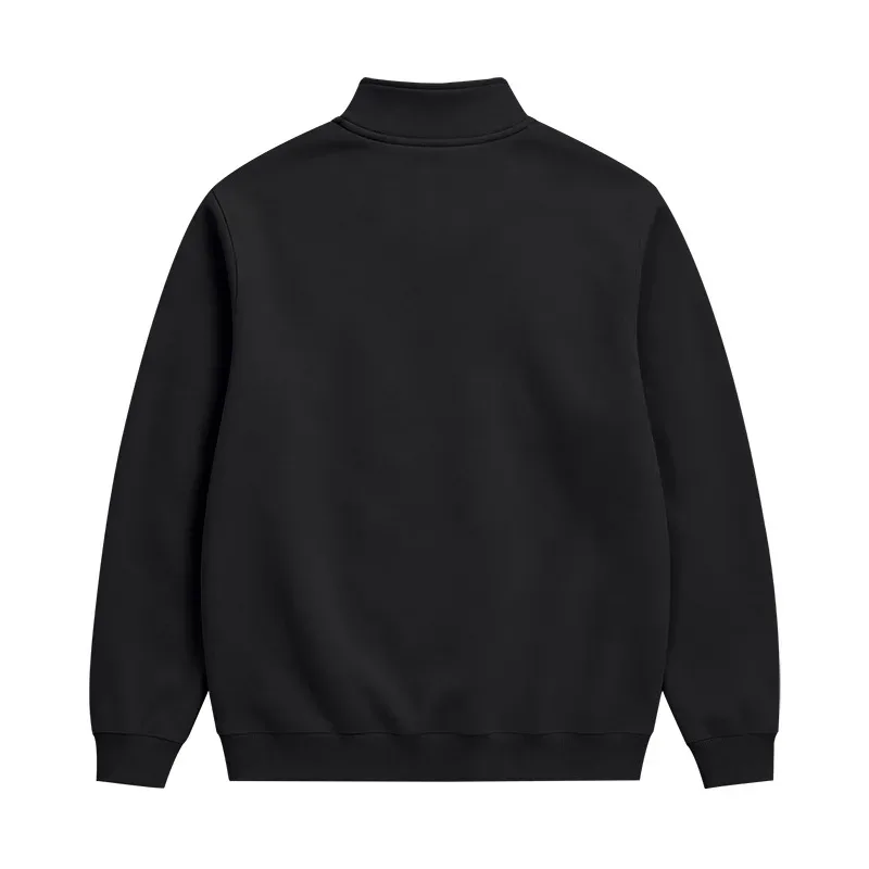 Men 2026 Autumn Winter Hot Item Fleece Lined Stand Collar Loose Vintage Sweatshirt Casual Commuter Fashion Male Daily Outerwear