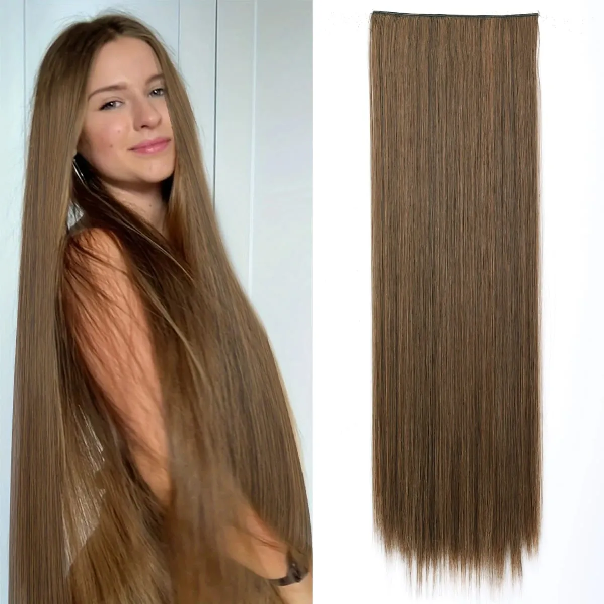 Synthetic Super Long Straight 5 Clip In Hair Extensions 32Inch One Piece Hairpiece for Women Multiple Colors Hair Extensions