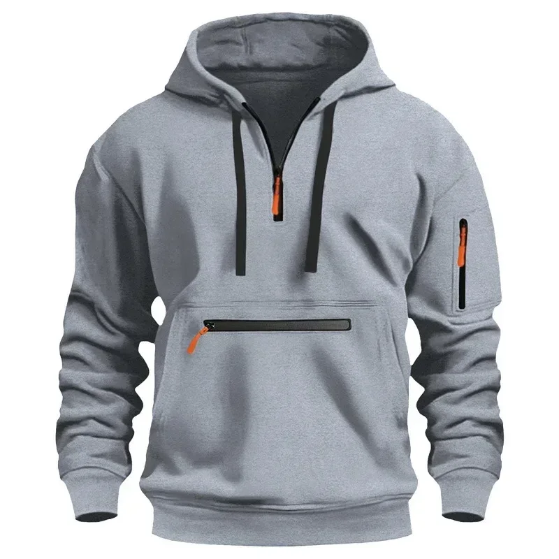 2025 New Men's Hoodies Winter Hooded Shirt Wear Fleece Multi Pocket Fashion Tops Hoody Loose Oversized Pullover Man Clothing — image 6