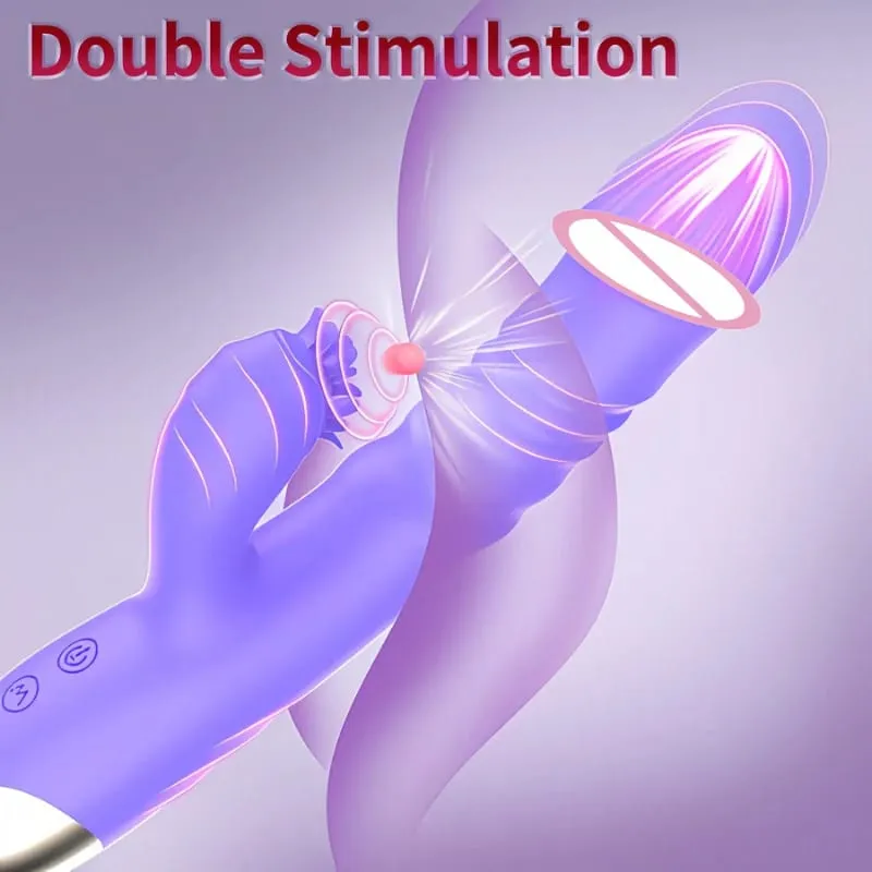 Tongue Licking Vibrator For Women G-Spot Clitoral Stimulation Adult Sex Toy 10 Stretch Modes 10 Vibration Modes Thrusting Dildo — image 4