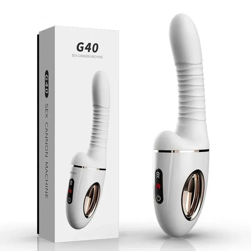 G40 Sex CANNON เครื่อง AI รุ่น G Spot Massager 10 ความถี่ Telescopic Dual หัวการสั่นสะเทือนเครื่องทำความร้อนมือถือของเล่นสำหรับผู้ใหญ่