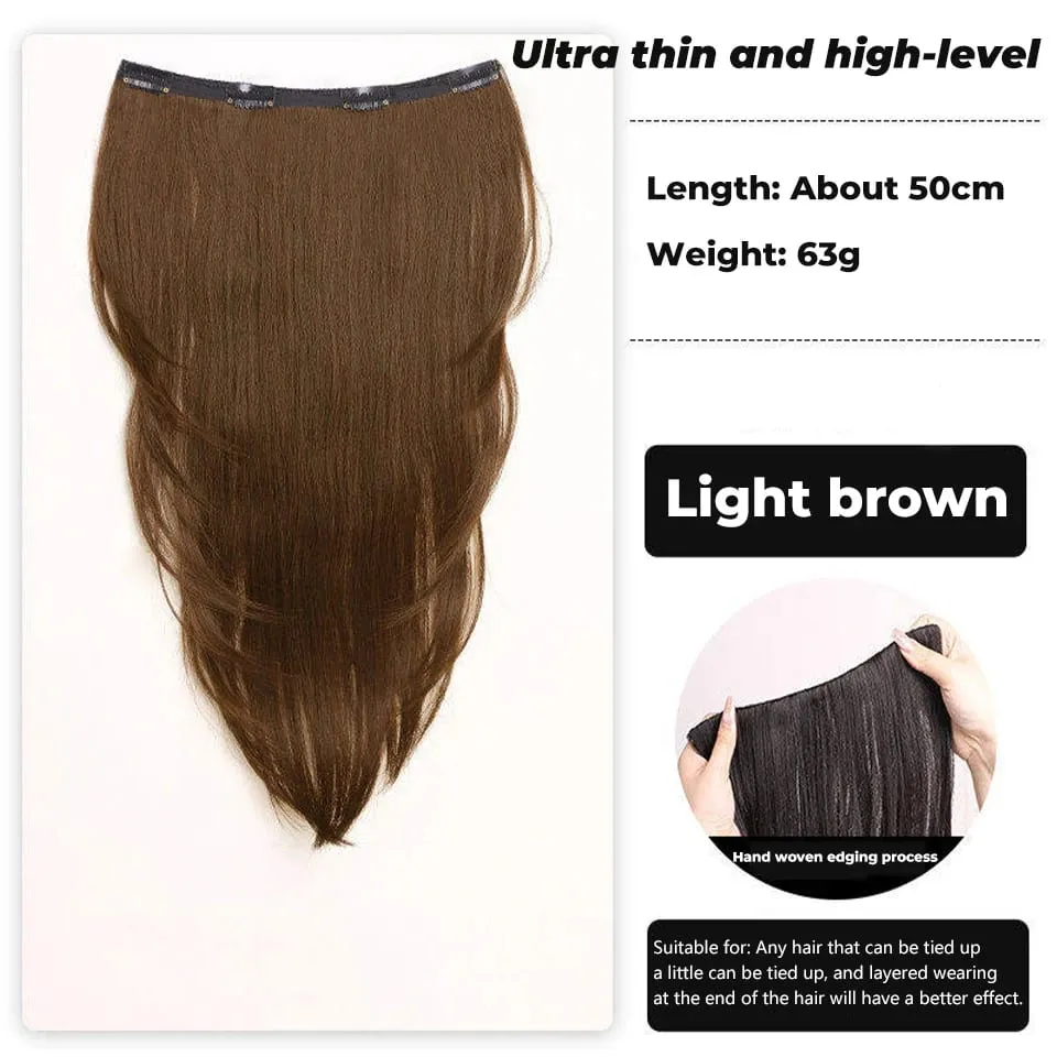 Synthetic Wig One-piece Straight Wig Layered Extension Wig Korean Fluffy Hair Piece Extension Wig For Women Christmas New Year — image 12