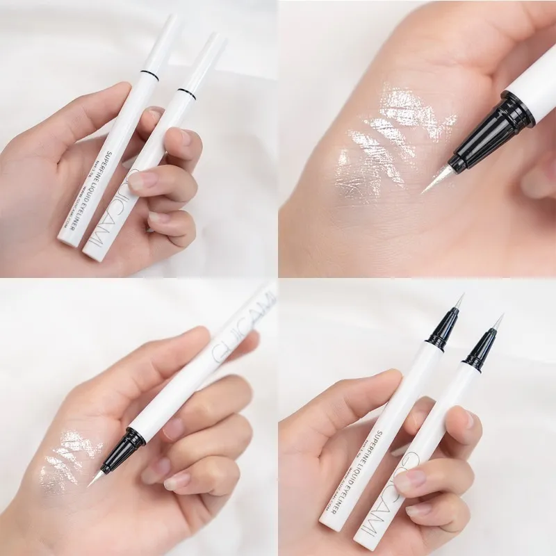 Pearlescent White Liquid Eyeliner Pen Long Lasting Non-dizzy Shiny Eye Liner Pen Fast-drying Lying Silkworm Brighten Eyes Makeup