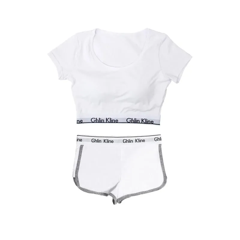 Women's Comfortable Breathable Sports Vest with Padding And Cotton Underwear Fitness Running Underwear Set
