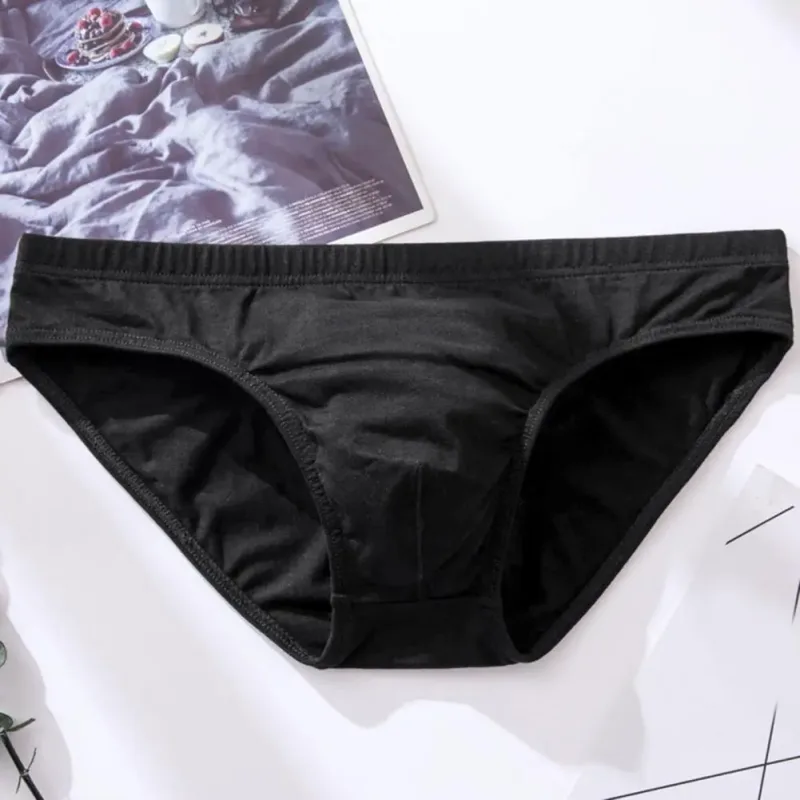 Cotton Briefs Adult Man Briefs Stretchy Breathable Solid Color Male Underwear Low Waist Cotton Underpants Plus Size Men Cotto — image 20