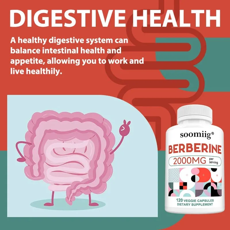 Berberine Capsules 2000mg Supports Heart Cardiovascular Health Digestion Liver Health Immunity & Metabolic Balance — image 3
