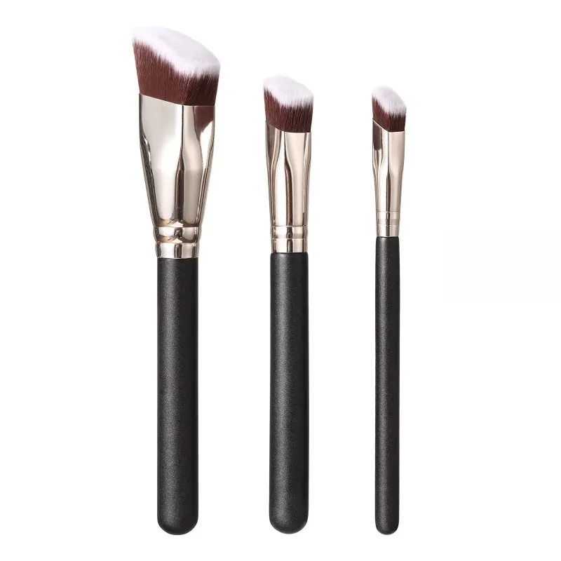 3pcs Angled Foundation Makeup Brush Set Propesyonal na Makeup Brushes para sa Liquid Foundation Cream BB Concealer Women Beauty Tools