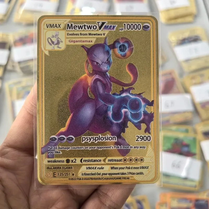 10000HP Charizard Vmax Pokemon การ์ดโลหะการ์ดภาษาอังกฤษ Arceus GX Vstar V Golden Limited เด็กของขวัญเกม Battle Collection การ์ด