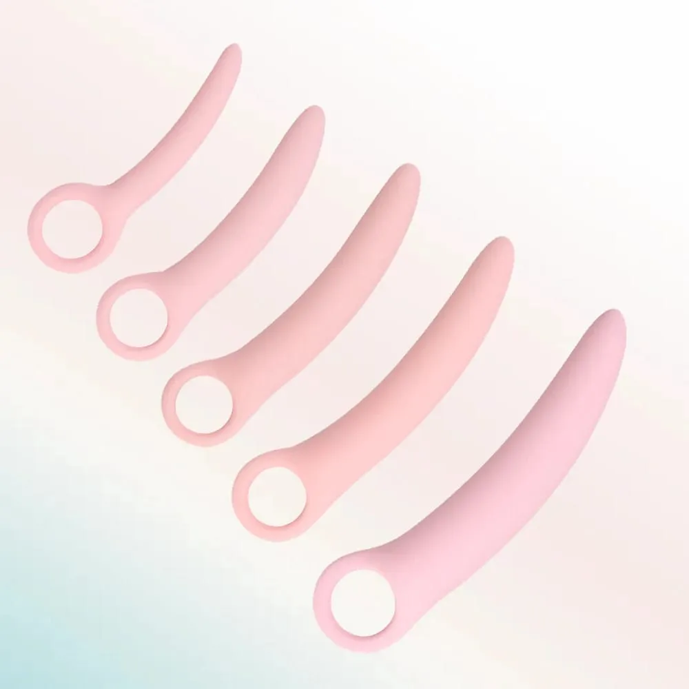 1 Set 5pcs Silikon Lembut Cincin Tarik Gading Kecil Faraj Dilator Set Vaginismus Dubur Plug mainan Dilator Faraj Produk Seks Dubur — image 4