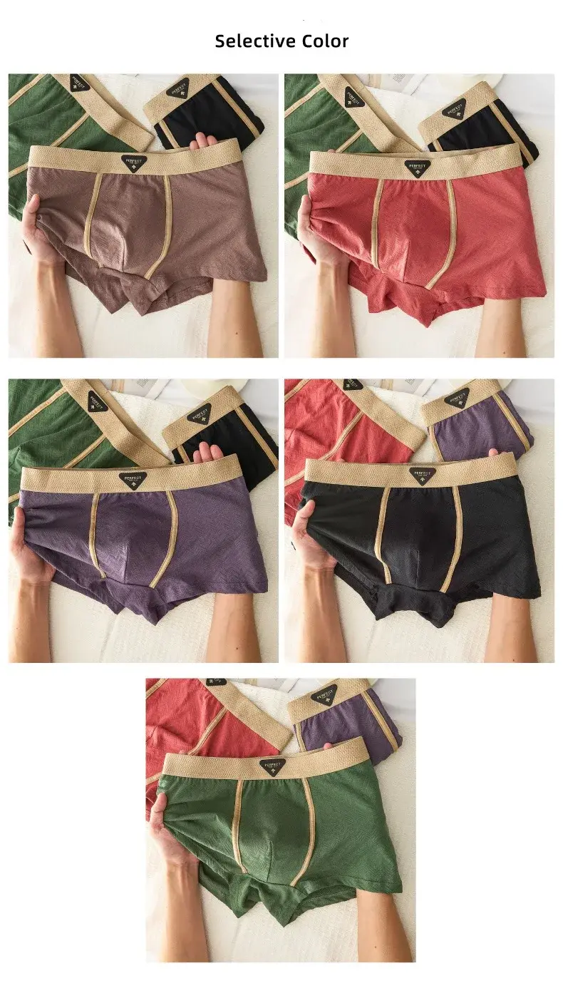 3PC 100% Cotton Men's Underwear Autumn Winter New 10A Antibacterial BoxerShorts Loose Comfortable Men's Quadrangle Underpants — image 12