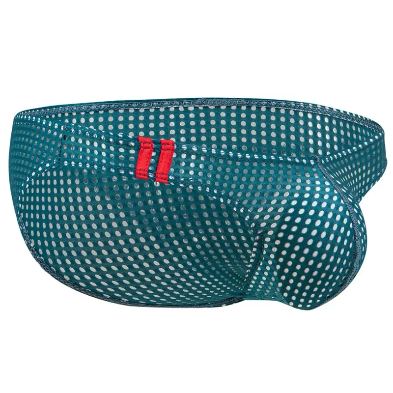 Men Briefs Summer Breathable Holes Underwear U Convex Thin Low Waist Briefs Slip Underpants Calzoncillos